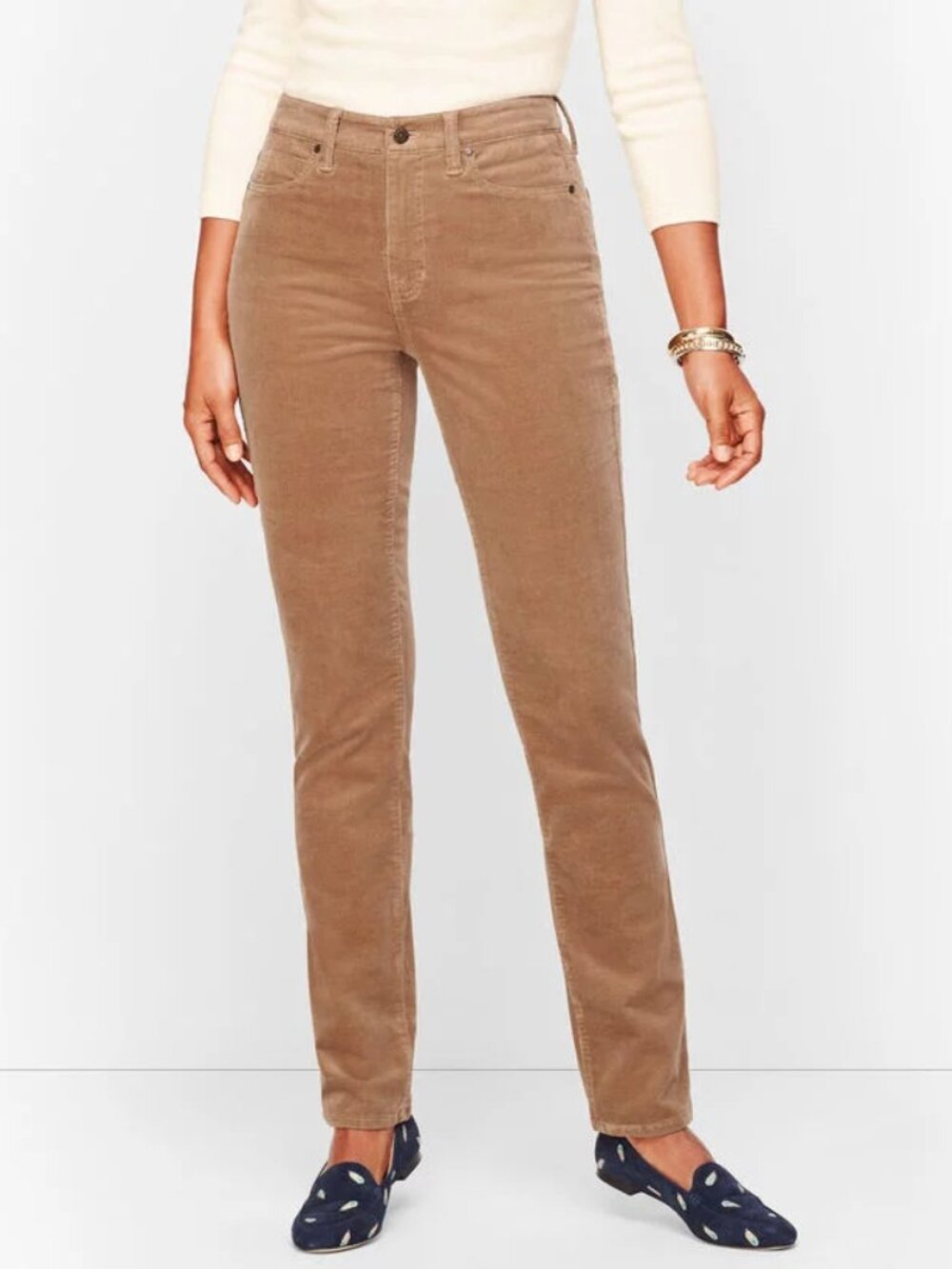 Talbots High Waist Stretch Corduroy Straight-Leg Pants 14p